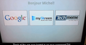 Connected Couch TV welcome screen