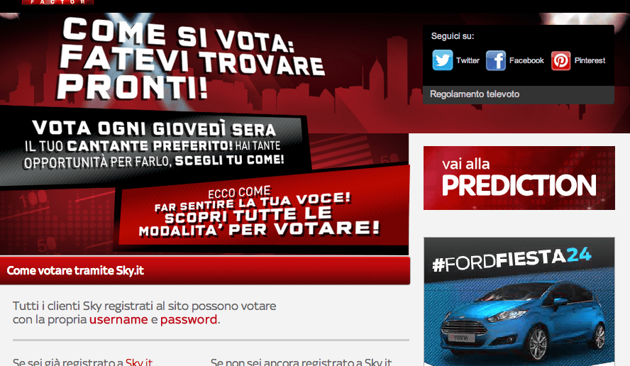 X Factor Italy online voting