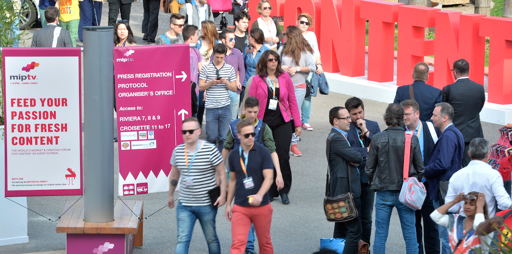 MIPTV crowds outside