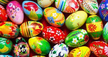 Handmade Easter eggs background. Spring patterns art, unique. © NiseriN/GettyImages