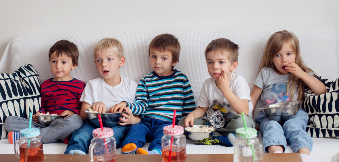 Kids watching TV